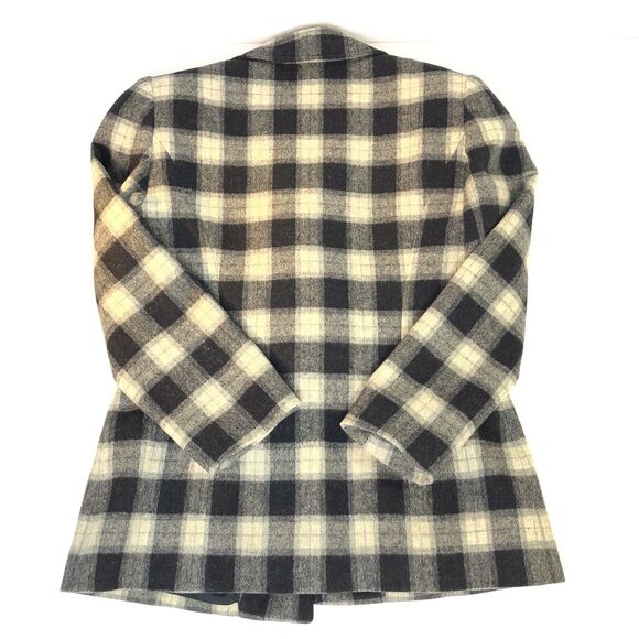 Carlisle Wool Blazer Sz 4 Plaid 90s Preppy Clueless Cher Style Toggle Closure - Picture 14 of 16
